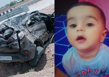 भीषण अपघात! भरधाव कारचे टायर फुटले अन्.. एक वर्षाच्या चिमुकला ठार, पाच जण जखमी