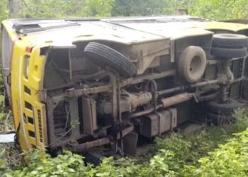 शाळकरी बसचा भीषण अपघात ; ७ ते ८ विद्यार्थी गंभीर जखमी