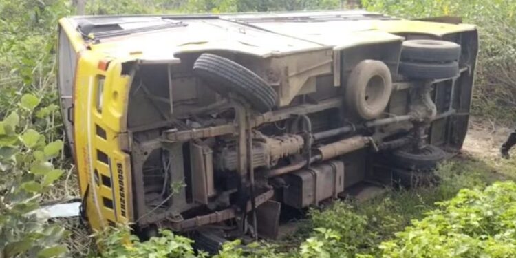 शाळकरी बसचा भीषण अपघात ; ७ ते ८ विद्यार्थी गंभीर जखमी