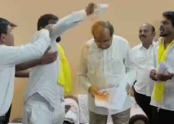 धक्कादायक! आधी निवेदन दिले, नंतर मंत्री राधाकृष्ण विखे पाटलांच्या अंगावर.. आंदोलकाला बदाडले