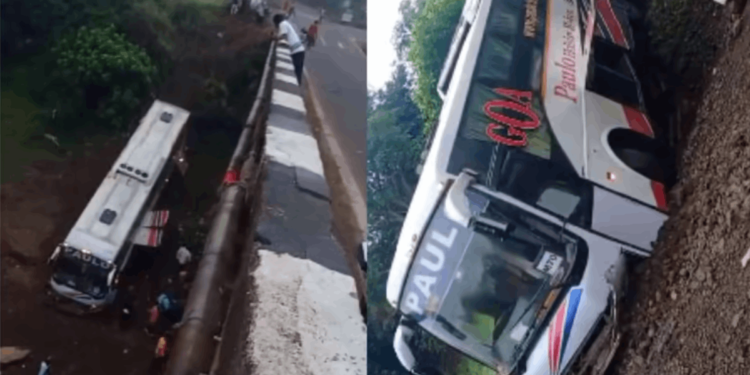 ३७ प्रवाशांनी भरलेली ट्रॅव्हल बस नदीपात्रात कोसळली ; अपघाताचा भयानक VIDEO