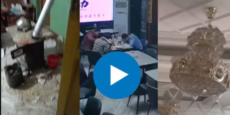 चीनमधील भूकंपाचे भयानक दृश्ये CCTV कॅमेरात कैद ; पहा हे थरारक व्हिडीओ