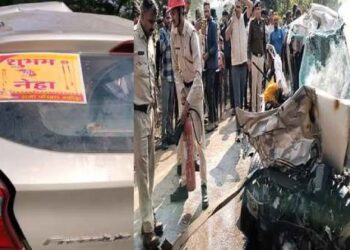 लग्नाहून परतणाऱ्या वऱ्हाड्यांच्या कारला भीषण अपघात, नवविवाहित दांपत्यासह पाच जण ठार