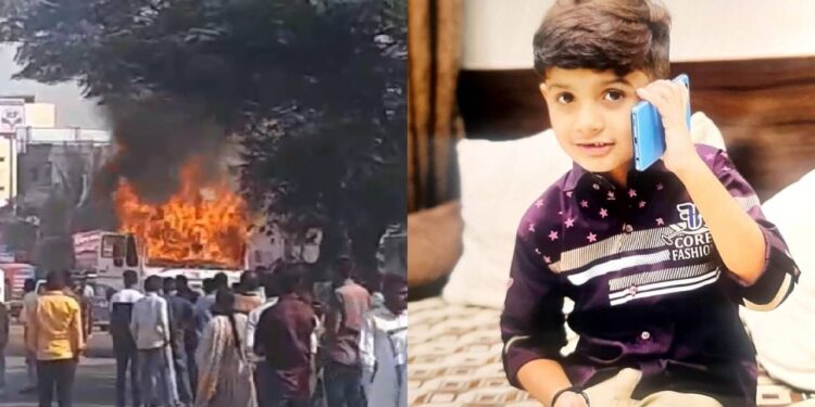 हृदय हेलावून टाकणारी घटना ; डंपरने आईच्या डोळ्यासमोरच चिमुकल्याला चिरडलं