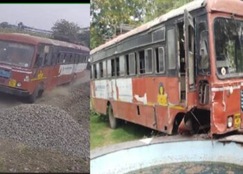बापरे…खतरनाक! अन् प्रवाशांनी भरलेली एसटी थेट घुसली सुतगिरणीमध्ये