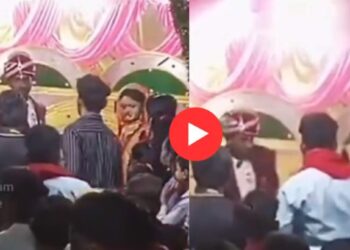 अन् भर मंडपात नवरीने केली नवरदेवाची धुलाई ; VIDEO झाला तुफान व्हायरल