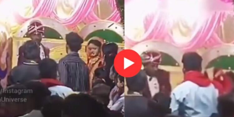 अन् भर मंडपात नवरीने केली नवरदेवाची धुलाई ; VIDEO झाला तुफान व्हायरल