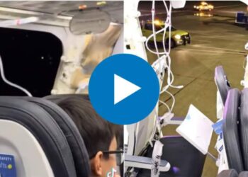 बापरे! विमान हवेत उडत असताना खिडकीच तुटली, पुढे काय झालं पहा व्हिडीओ..