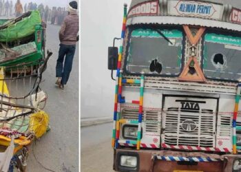 ट्रक आणि टेम्पोमध्ये भीषण अपघात! 12 जण जागीच ठार