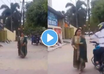 भर रस्त्यावर रिल बनवणे महिलेला महागात पडले ; नेमकं काय घडलं पहा व्हिडीओ