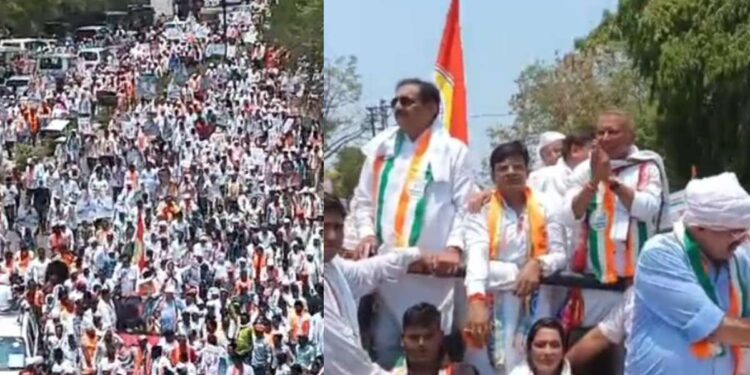 जळगावमध्ये महाविकास आघाडीच्या वतीने जोरदार शक्तिप्रदर्शन