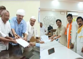 महाविकास आघाडीतर्फे श्रीराम पाटील आणि करण पवारांनी दाखल केला उमेदवारी अर्ज