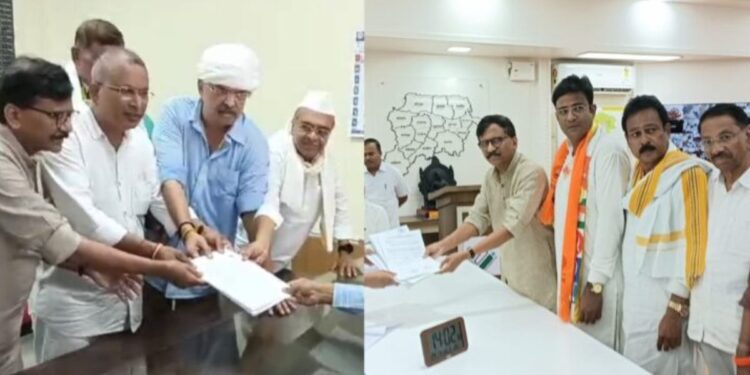 महाविकास आघाडीतर्फे श्रीराम पाटील आणि करण पवारांनी दाखल केला उमेदवारी अर्ज