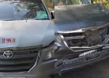 किनगाव जवळ शरद पवारांच्या ताफ्यातील दोन वाहनांचा अपघात