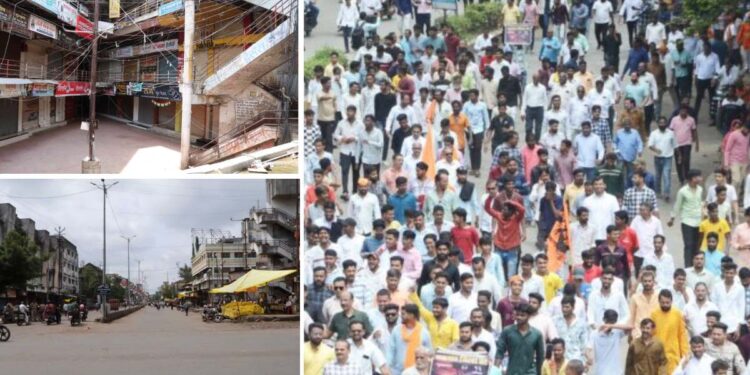 सकल हिंदु समाजाच्या बंदला जळगाव जिल्हयात उत्स्फूर्त प्रतिसाद