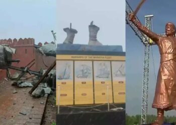 छत्रपती शिवाजी महाराजांचा पुतळा कोसळला; त्या दोघांवर गुन्हा दाखल