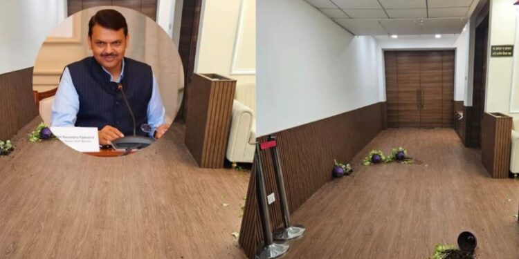 देवेंद्र फडणवीसांच्या मंत्रालयातील कार्यालयाच्या तोडफोडीने खळबळ