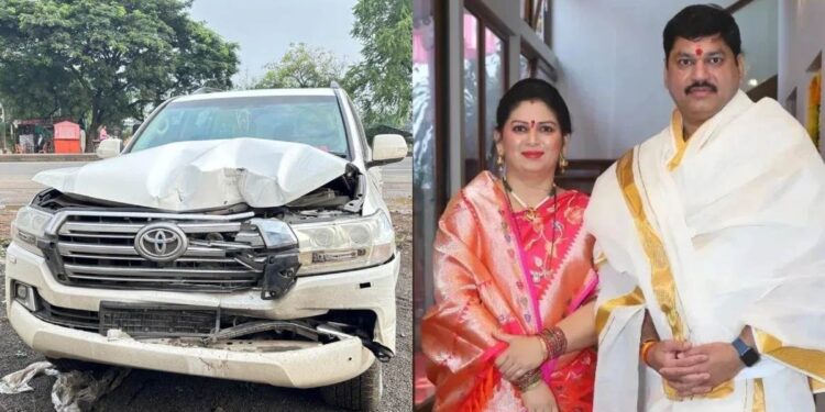 धनंजय मुंडेंच्या पत्नीच्या कारला भीषण अपघात