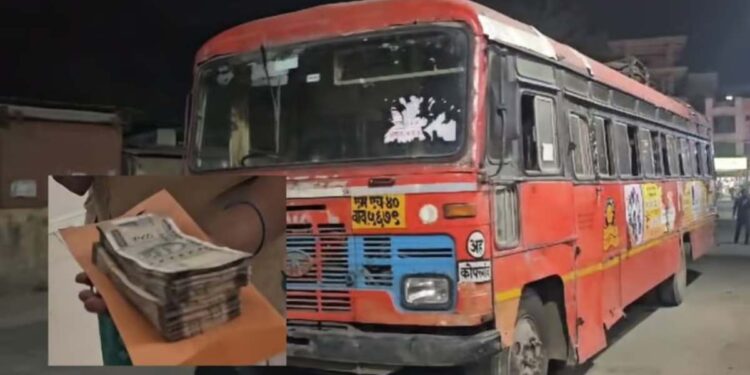 जिच्यातून ईव्हीएम नेले त्याच बसमध्ये नोटांचे बंडल आढळून आल्याने खळबळ