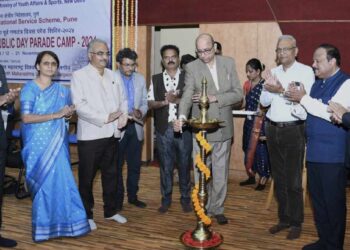 विद्यापीठात पश्चिम विभागीय राष्ट्रीय सेवा योजना पूर्व प्रजासत्ताक दिन पथसंचलन निवड शिब‍िराचे उद्घाटन