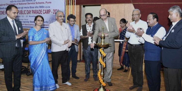 विद्यापीठात पश्चिम विभागीय राष्ट्रीय सेवा योजना पूर्व प्रजासत्ताक दिन पथसंचलन निवड शिब‍िराचे उद्घाटन