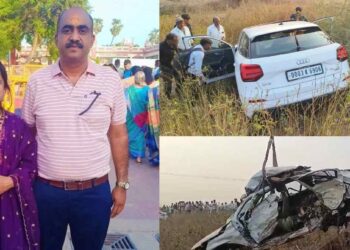 पारोळ्यात दोन कार समोरासमोर धडकल्याने भीषण अपघात; पती-पत्नी जागीच ठार, अन्य तीन जण गंभीर