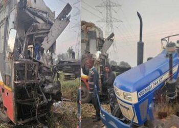 धरणगावात भरधाव बसची ट्रॅक्टरला धडक; एक ठार, 21 प्रवासी जखमी