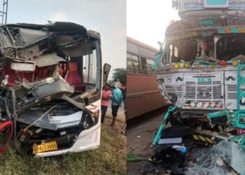 भाविकांच्या बसला भीषण अपघात; दोघांचा मृत्यू, अनेक जखमी