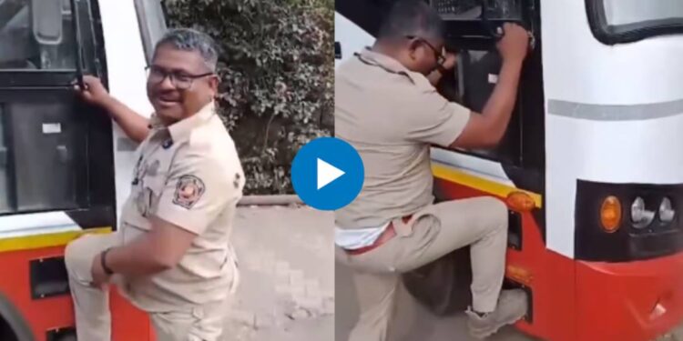 ”सांगा आता मी गाडीत चढू कसा?” हसत हसत एसटी चालकाने VIDEO तून मांडली व्यथा