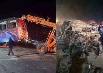 बोलेरो आणि बसच्या भीषण अपघातात दहा भाविक ठार, १९ गंभीर जखमी