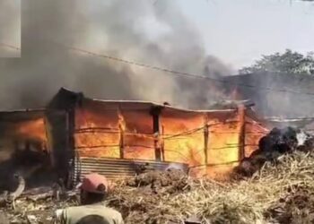 गोठ्याला भीषण आग, दोन म्हशी होरपळल्या ; शेतकऱ्याचे लाखो रुपयांचे नुकसान