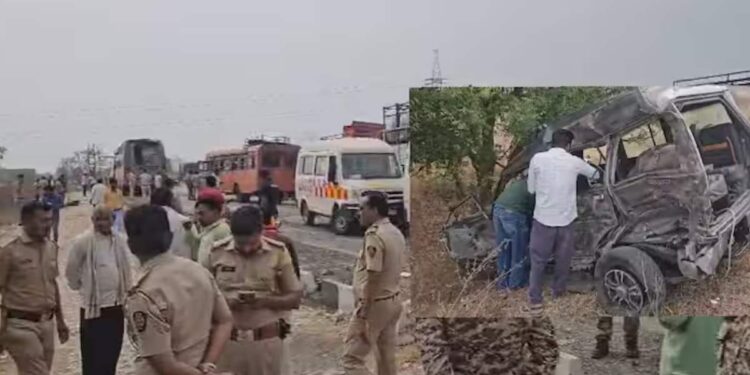 बुलढाण्यात भीषण अपघात ; 5 जणांचा मृत्यू, 25 जण जखमी
