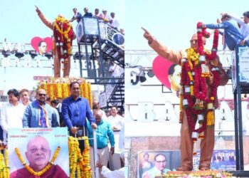 पालकमंत्री गुलाबराव पाटील यांचे डॉ. बाबासाहेब आंबेडकर यांना अभिवादन