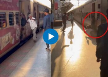 काकांनी धावती ट्रेन पकडली, पण तोल गेला अन्.. पुढे जे घडतं ते अतिशय थरारक