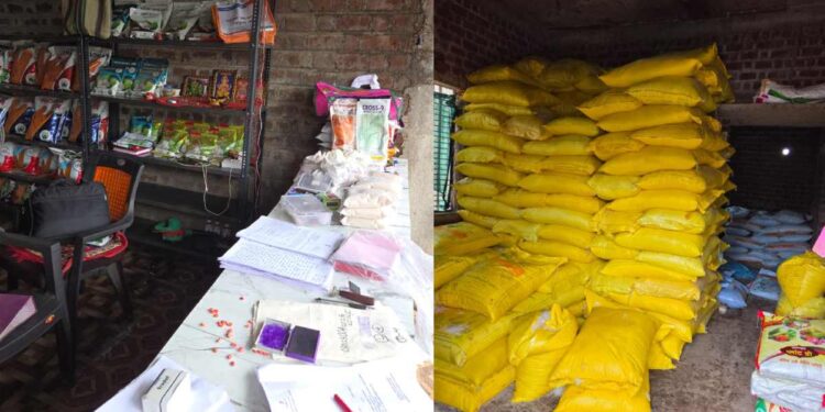 चोपड्यात विनापरवाना सुरू असलेल्या कृषि सेवा केंद्रावर छापा ; अनधिकृत खत व बियाणे साठा जप्त