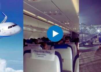 दिल्लीत धुळीच्या वादळात इंडिगोचे विमान आकाशातच अडकलं ; थरारक व्हिडिओ व्हायरल