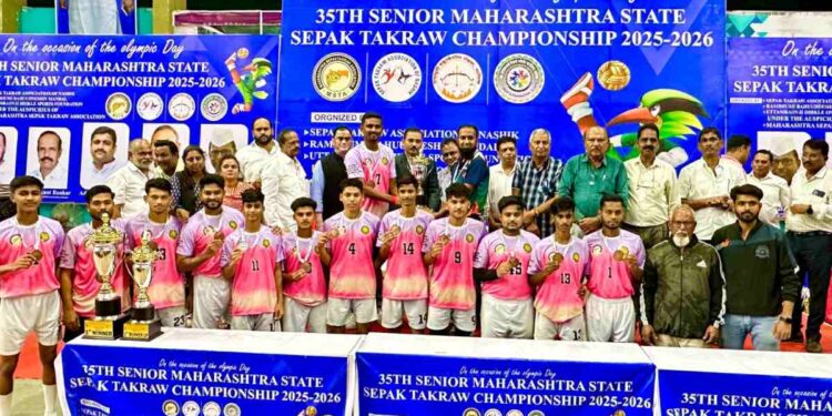 सीनियर राज्यस्तरीय सेपक टकरॉ स्पर्धेत जळगाव च्या संघाला १ सुवर्ण व १ कांस्य पदक