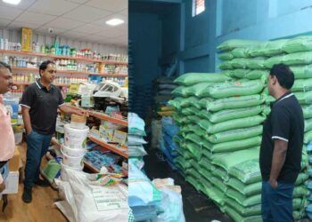 धरणगाव व एरंडोल तालुक्यात कृषी सेवा केंद्रांची अचानक तपासणी; रस्त्यावर युरिया ट्रक अडवून साठ्याची तपासणी