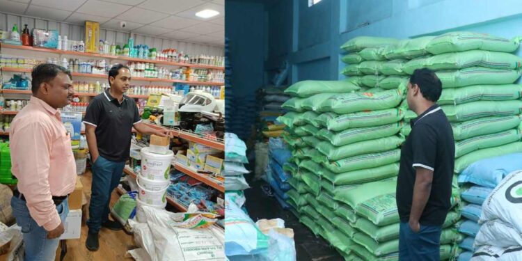 धरणगाव व एरंडोल तालुक्यात कृषी सेवा केंद्रांची अचानक तपासणी; रस्त्यावर युरिया ट्रक अडवून साठ्याची तपासणी