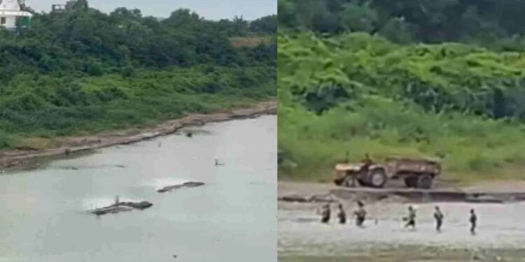वाळू तस्करी रोखण्यासाठी धरणगावच्या तहसीलदारांची थेट नदीपात्रात उडी ; तस्करांनी काढला पळ