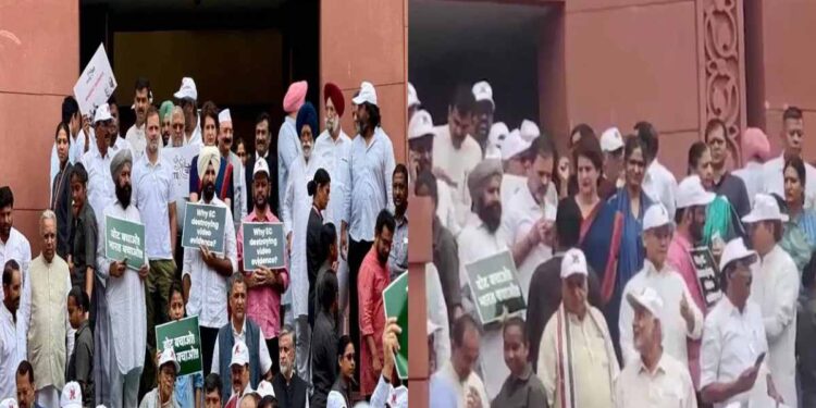 इंडिया आघाडीचे ३०० खासदार आक्रमक; संसद भवनापासून निघालेल्या मोर्चाला पोलिसांनी अडवले