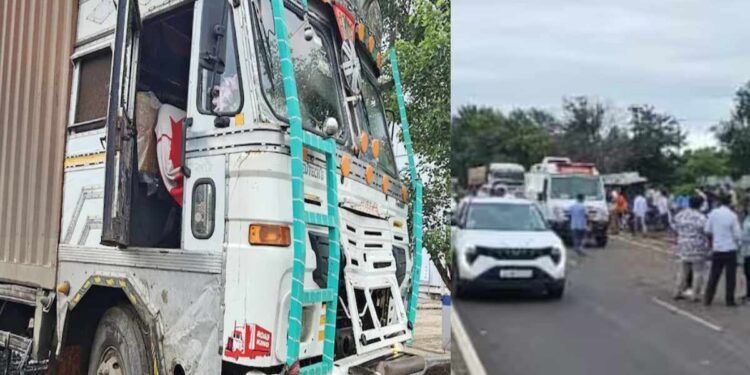 धुळे-सोलापूर महामार्गावर मृत्यूचं तांडव ! भरधाव कंटेनरनं ६ जणांना चिरडलं