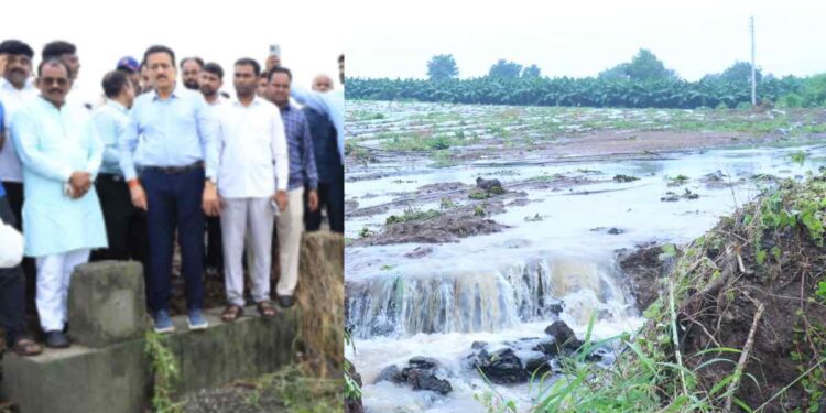 जिल्ह्यात अतिवृष्टीमुळे नुकसान झालेल्या शेतकऱ्यांना शासन सर्वतोपरी मदत करणार- आपत्ती व्यवस्थापन मंत्री गिरीश महाजन
