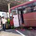 टायर फुटल्याने एसटी बस थेट टोल नाक्याला धडकली ; प्रवासी महिला जागीच ठार