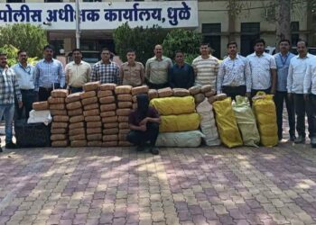 धुळे पोलिसांची आतापर्यंतची सर्वात मोठी धाड ; कोट्यवधींचा गांजा जप्त, 24 वर्षीय तरुणाला अटक