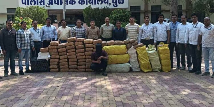धुळे पोलिसांची आतापर्यंतची सर्वात मोठी धाड ; कोट्यवधींचा गांजा जप्त, 24 वर्षीय तरुणाला अटक