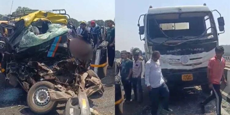 सिमेंट मिक्सरची इको कारला जोरदार धडक; भीषण अपघातात ८ जण जागीच ठार