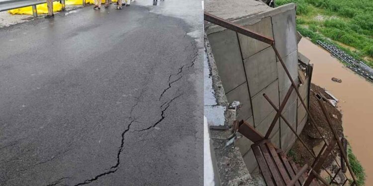 जळगाव बायपासवरील पुलाचे पिलर खचले; वर्षभरातच उघड झाला कोट्यवधींच्या कामाचा दर्जा, वाहतूक बंद