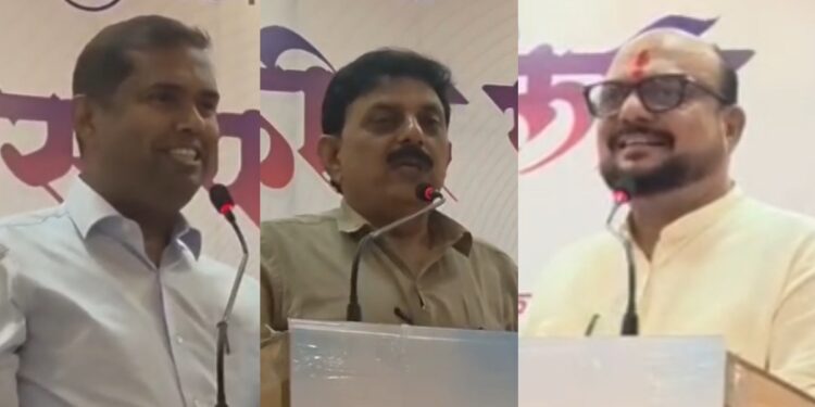 पोलीस पाटलांच्या मानधनवाढीच्या फाईलवरून जळगावात राजकीय जुगलबंदी; तीन मंत्र्यांच्या मिश्किल टोलेबाजीतून मेळावा गाजला